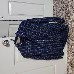 George Button Down Dress Shirt, Men's Small 34/36, Navy Blue
